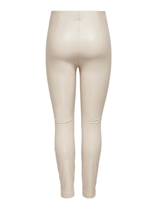 White faux leather leggings top