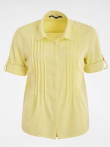 Gelbe 1/2 Arm Damen Bluse