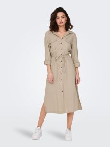 Damen Leinenkleid ONLY ONLCARO LS LINEN BL L SHIRT DRESS CC